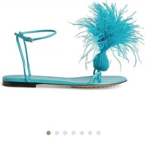 Authentic Bottega Veneta wonderbird feather dot flat sandals 40.5